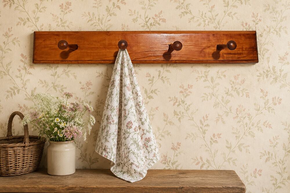 Wooden Four Peg Wall Rack Coat Rack Wall Mount Rack Cottage Rustic Primitive